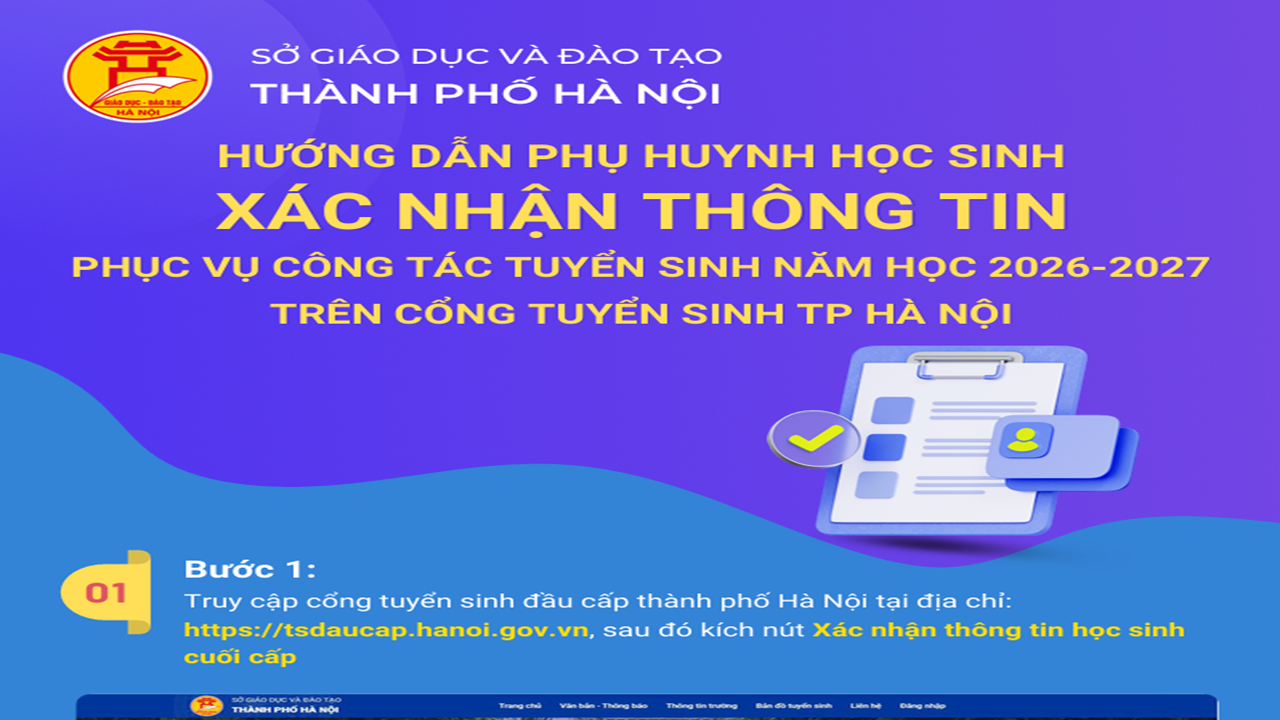 THÔNG BÁO Về việc công khai Hướng dẫn số 1148/SGDĐT-QLT ngày 24/3/2026 của Sở Giáo dục và Đào tạo Hà Nội